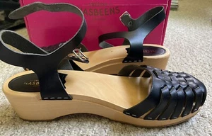 Swedish Hasbeens Snake Debutant Leather Sandals - EU 39/US 8.5-9 - Picture 1 of 8