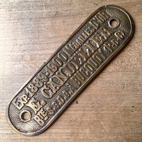 Antique Paris Exhibition Brass Sign Plaque French Exp. 1889-1900 Medailles D’or Cover