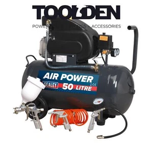 Sealey SAC5020EPK Compressor 50L Direct Drive 2hp with 4pc Air Accessory Kit - Picture 1 of 1