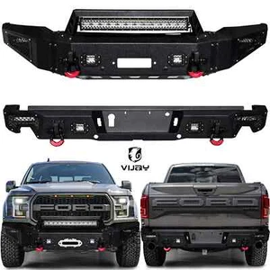 Vijay Black Steel Front/Rear Bumper For FORD F150 SVT Raptor 2017-2018-2019-2020 - Picture 1 of 14