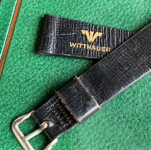NOS Wittnauer 17.5mm Black Textured Leather Band for Wristwatch - Picture 1 of 5