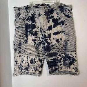 M.Society Men's Big And Tall Vintage Moto Denim Jean Shorts Size 50 Mad City - Picture 1 of 6
