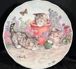 Plato "Kitten Capers" Anne Aggett/Royal Albert Cats At Play 1995 raro/nuevo en caja - Imagen 1 de 10