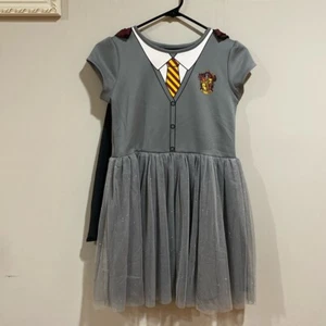 HARRY POTTER Girls Dress Gray Costume Gryffindor with Detachable cloak L 10/12 - Picture 1 of 5