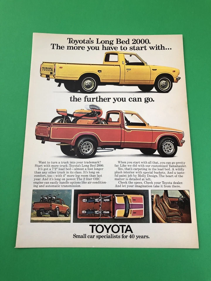 1973 1974 1975 1976 TOYOTA PICK UP TRUCK ORIGINAL PRINT AD ADVERTISEMENT B5 - Image 1 of 1