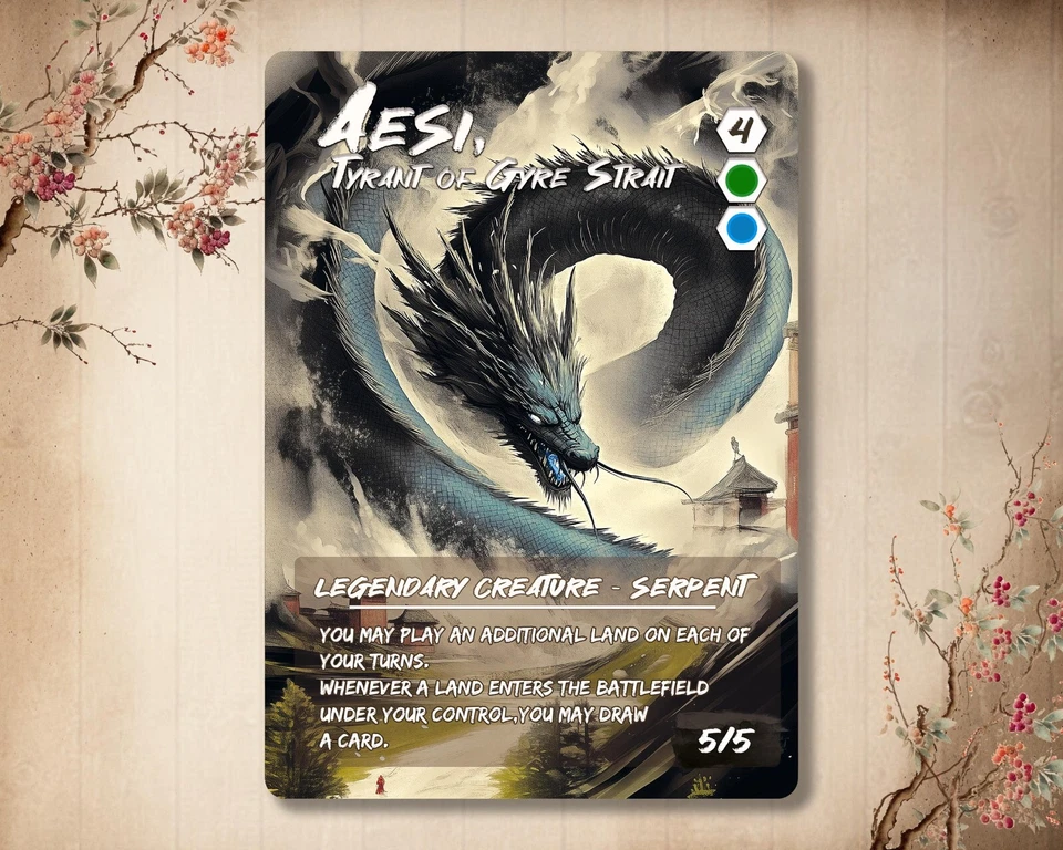 Aesi, Tyrant of Gyre Strait - MTG Custom Card - Alter Magic: The Gathering Card - Imagen 1 de 1