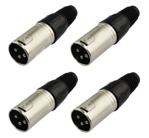 (4er-Pack) Procraft PC-TX004 3-Pin Stecker XLR Lo-Z Kabelmontage Stecker - NICKEL - Bild 1 von 1