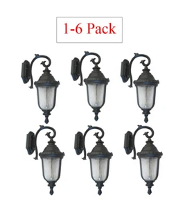 Multi-Pack Outdoor Cast Aluminum Lighting Fixture Lantern Wall Sconce Black WD - Picture 1 of 8