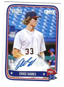 CHASE SHORES 2024 ONYX VINTAGE EXTENDED BASEBALL ON CARD AUTO BLUE INK - Picture 1 of 1