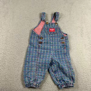 Salopette vintage Oshkosh gilet ricamata fattoria pollo fienile 18 mesi USA - Foto 1 di 13