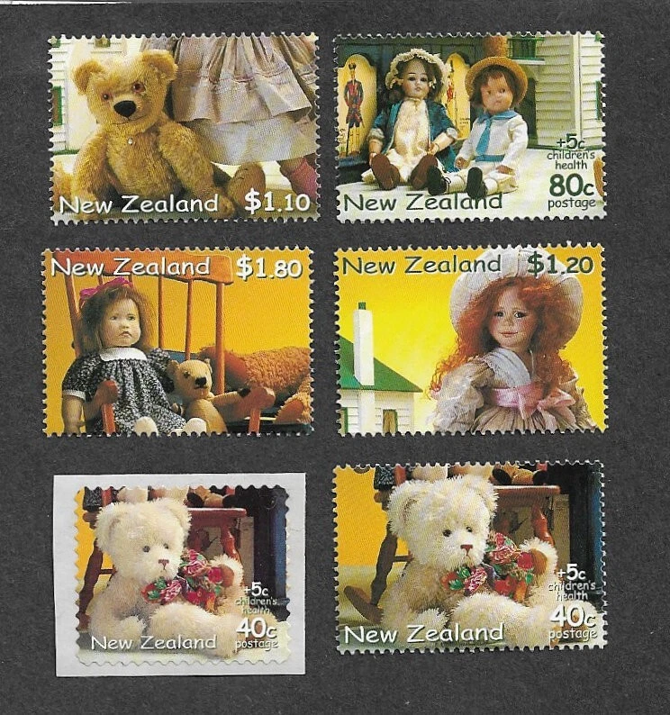 Nueva Zelanda Osos de Peluche y Muñecas Juguetes Salud Infantil 2000 mnh Set Foto 1 de 1