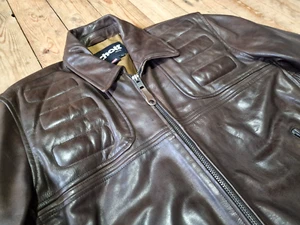 MENS SCHOTT CAFE RACER/BIKER LEATHER JACKET MEDIUM/ LARGE - Picture 1 of 22