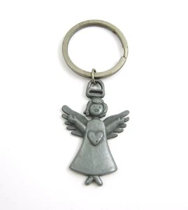 CHRISTMAS ANGEL KEY CHAIN Silvertone Stocking Stuff, Gift Topper! - Picture 1 of 4