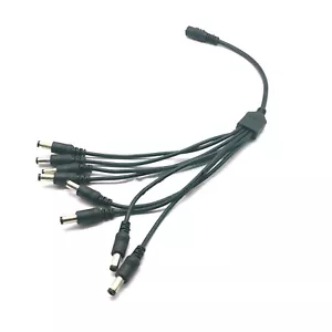 Black 1 Female to 8 Male Power Splitter Cable for CCTV Surveillance System - Picture 1 of 15