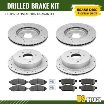 Front Rear Disc Rotors Ceramic Brake Pads for Frontier Xterra Suzuki Equator - Изображение 1 из 4