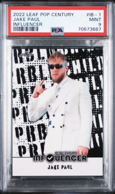 2022 Leaf Pop Century Jake Paul Rookie Card 1st Card RC PSA 9 PROBLEM CHILD QTY - Image 1 of 2