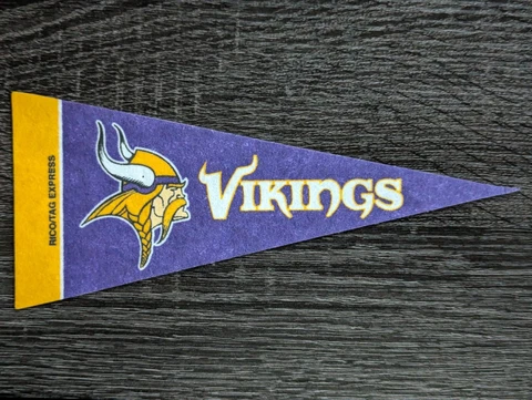 NFL Mini PENNANT FLAG Minnesota Vikings by Rico/Tag Express 9"x 4” Cover