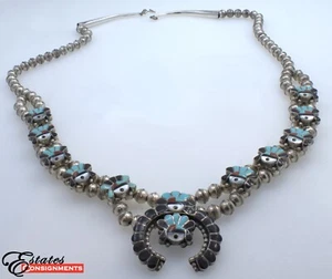 Collana Zuni Kachina "Sunface" in argento sterling - Foto 1 di 7