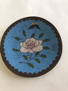 Antique Japanese Cloisonné Miniature Plate - Picture 1 of 2