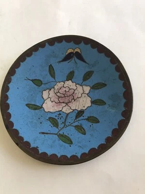 Antique Japanese Cloisonné Miniature Plate - Image 1 of 2