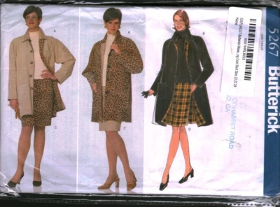 5267 Falda Abrigo Suelta Patrón Costura Butterick Vintage Misses Años 90 Fuera de Stock Foto 1 de 2