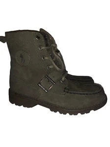 Polo Ralph Lauren Ranger Hi II Olive Green Leather Boots Sz: 1.5 US 32 EU NWOT - Picture 1 of 7