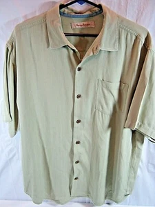 Tommy Bahama Mens Golf Play Sz large Silk Shirt Short Sleeve Spell Out Colorful - Picture 1 of 9