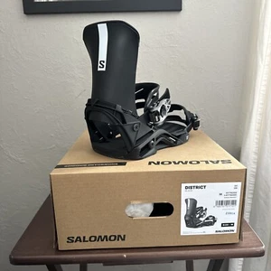 2024 Salomon District Snowboard Bindings, Brand New, Size Medium, Black - Picture 1 of 8