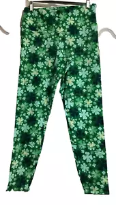 NOBO NO BOUNDARIES Stretch Cotton Green Shamrock ST. PATRICKS LEGGING Sz. Jr. L* - Picture 1 of 7