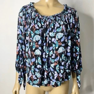 Free People Damen Größe Large Schmetterling Blumendruck schulterfrei Lexington - Bild 1 von 8
