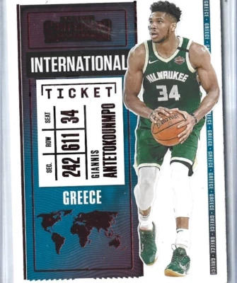 2020-21 Panini Contenders - International Ticket Red #20 Giannis Antetokounmpo - Image 1 of 2