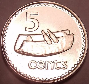Gem Unc Fiji 1998 5 Cents~Fijian Drum~We Have Coins From The South Pacific~Fr/Sh - Picture 1 of 2