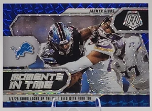 Jahmyr Gibbs /99 2025 Panini Mosaic Moments In Time Blue Prizm Detroit Lions SP - Bild 1 von 2