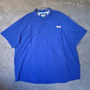 Magellan Fish Mens 4XL Blue Relax Fit Fishing Shirt Button Short Sleeve Vented  - Picture 1 of 13