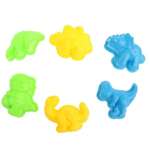 Set Mit 6 Kunststoff-Sandformen, Dinosaurier-Strand-Sandformen, Sandkasten, - Bild 1 von 5