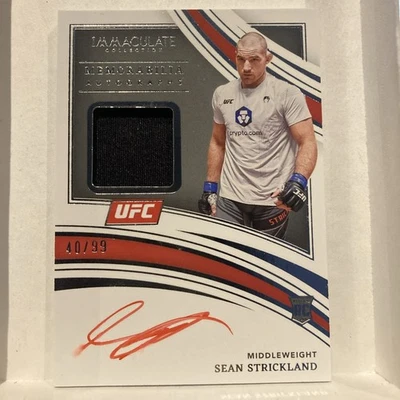 2022 Panini Immaculate UFC Jumbo Memorabilia Sean Strickland /99 Auto #103 - Image 1 of 2