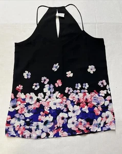 Camiseta sin mangas Express Barcelona para mujer negra y negra floral reversible cami PS SP EC - Imagen 1 de 8