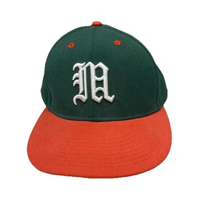VTG NIKE Miami Hurricanes Football Green/Orange Gothic M Hat/Cap Sz 7 1/2 NWT - Picture 1 of 7