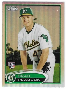 2012 TOPPS CHROME BRAD PEACOCK REFRACTOR RC #163 OAKLAND ATHLETICS - Picture 1 of 2
