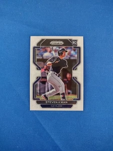 2022 Panini Prizm Steven Kwan RC Rookie White Wave Prizm Refractor #51 - Picture 1 of 2