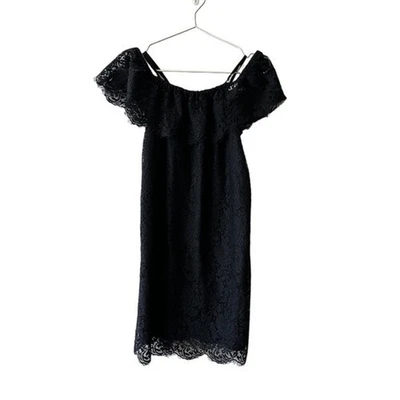 Vestido negro de encaje con hombros descubiertos Madewell Dusk talla 2 Foto 1 de 4