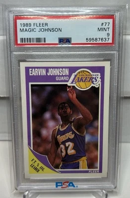 魔术师约翰逊 - 1989 Fleer #77 🔥PSA 9🔥湖人🔥 — 第 1/3 张图片