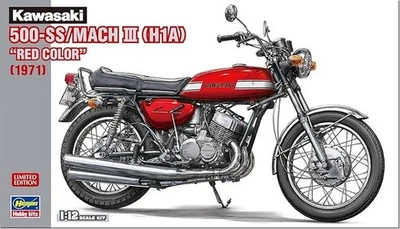 Hasegawa 1/12 Kawasaki 500-SS MACH III H1A Color Rojo 1971 Modelo Kit #21775 ... - Imagen 1 de 4