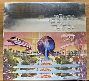 Boleto conmemorativo de colección 3 vales usados de Walt Disney World EPCOT Center 1982 WDW - Imagen 1 de 3