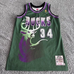 Authentic Mitchell & Ness Ray Allen NBA Bucks 96-97 Rookie Jersey Tailored 44 - Picture 1 of 13