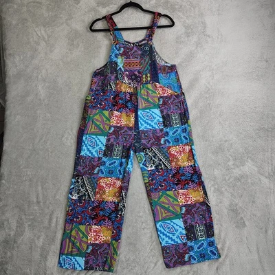 Mono Hippie Estampado Patchwork Med Boho Multicolor Sin Mangas Festival Correas Foto 1 de 4