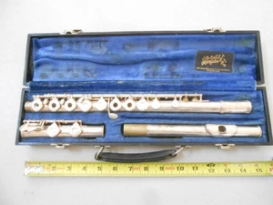 RARE GEMEINHARDT " S " OPEN HOLE SILVER PLATE FLUTE HARD CASE SERIAL # 353284 - Picture 1 of 10