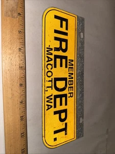 vintage Macott WA VIGILI DEL FUOCO TARGA TOPPER ANTINCENDIO - Foto 1 di 2