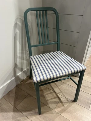 Silla de metal vintage Simmons Furniture TEAL - Excelente estado Foto 1 de 4