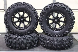 YAMAHA RHINO 660 27" RIP SAW RADIAL ATV TIRE 14" HD4 WHEEL KIT IRS1CA - Picture 1 of 7